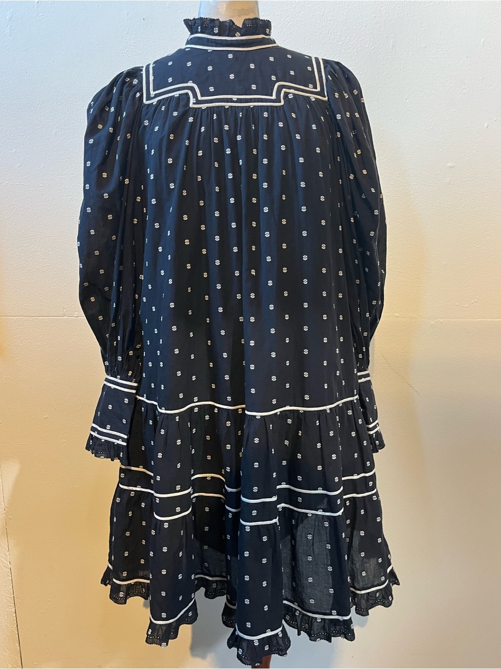 Ulla Johnson Blanche Eclipse Dot Cotton Mini Dress Black